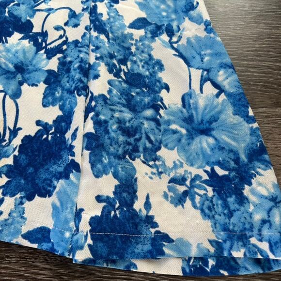 Pure Sugar Blue Floral Fit & Flare Dress Sz Medium Short Sleeve Lined A-Line GUC - Picture 14 of 14
